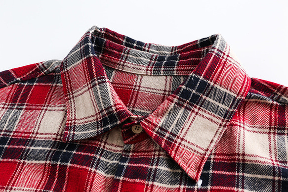 24春の新品メンズ・レディース共用・チェックのカジュアルシャツ大きなポケット長袖シャツ 2カラー ＃20-1360 8枚目の画像