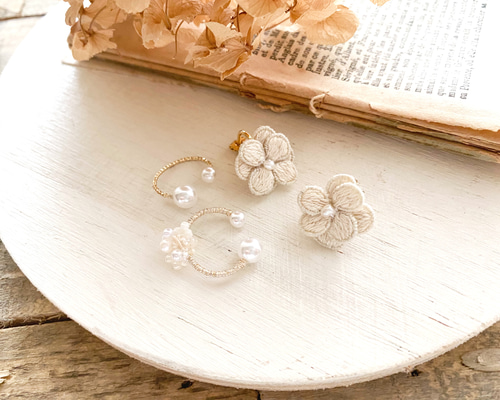 お取り置きお花イヤーカフ* 楽天市場】【片耳用/1個】 フラワー イヤーカフピアス ゴールド お花