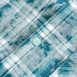 24春の新品メンズ・レディース共用・ストライプカジュアル長袖シャツフランネル水洗い染めシャツ ＃20-1361 6枚目の画像