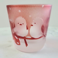 モコモコシマエナガ★銅赤ぐい呑み 4枚目の画像