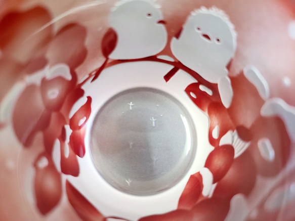 モコモコシマエナガ★銅赤ぐい呑み 7枚目の画像