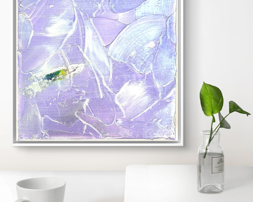 天界 - 抽象画 18×18㎝ 原画1点のみ テクスチャ インテリア ギフト