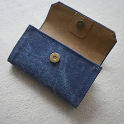 ウォッシュドブルーキャンバス紙バッグ - 超軽量/財布/洗濯可能、動物不使用/ギフト包装可能ビーガン 5枚目の画像