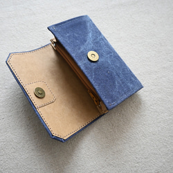 ウォッシュドブルーキャンバス紙バッグ - 超軽量/財布/洗濯可能、動物不使用/ギフト包装可能ビーガン 2枚目の画像