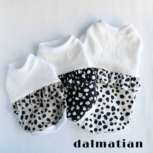 ハンドメイド よだれカバーダルメシアン柄