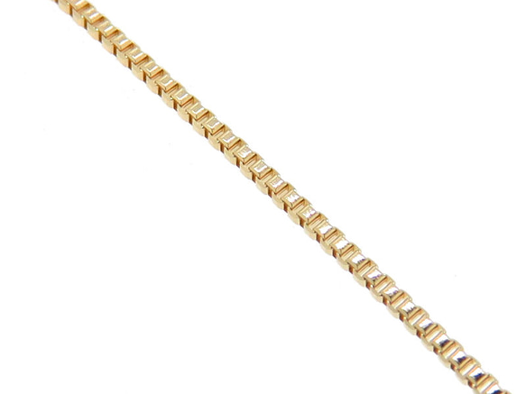 ベネチアン18金ネックレスチェーン（4面ダイヤカット）ゴールド【K18】レディース　全長40㎝~45㎝　調整スライド付き 12枚目の画像