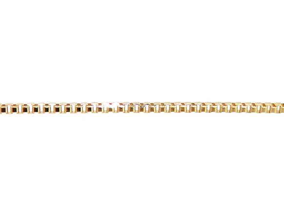ベネチアン18金ネックレスチェーン（4面ダイヤカット）ゴールド【K18】レディース　全長40㎝~45㎝　調整スライド付き 8枚目の画像