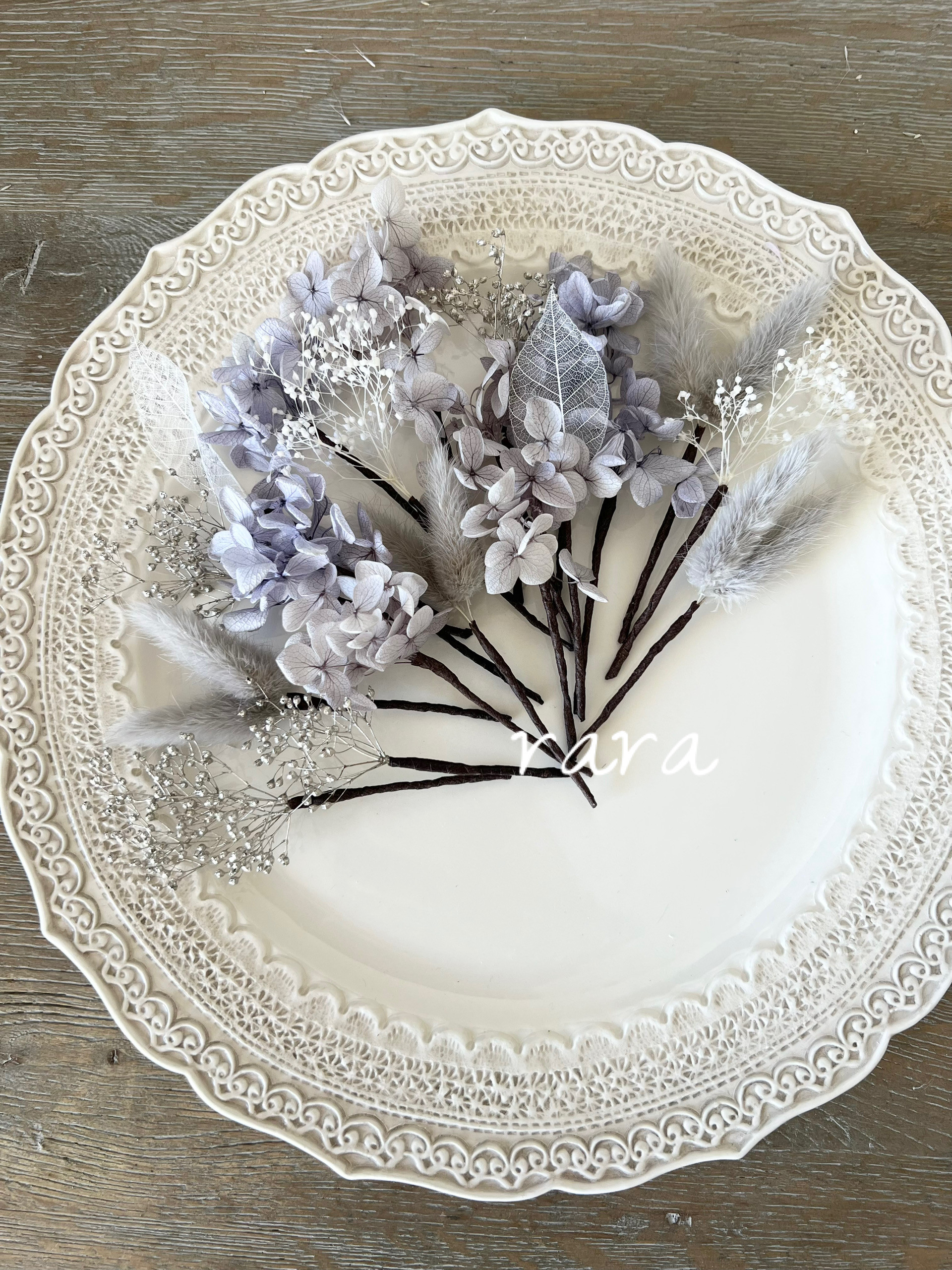 プリザーブドフラワーアンティークグレージュ＊ヘッドドレス