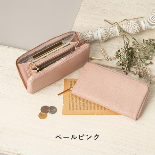 最終値下げ‼︎ラウンドファスナー長財布♡ペールピンク HIRAMEKI モリス ラウンドファスナー 長財布 牛革 日本製 クラッシック