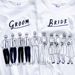 【 ペアＴシャツ 】 GROOM & BRIDE Ｔシャツ ｜ 結婚式　ウェディング 2枚目の画像