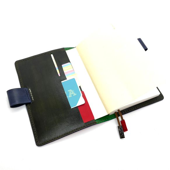 肉球ワンポイントが可愛い 本革製A6手帳カバー (ほぼ日手帳オリジナル対応) 2枚目の画像