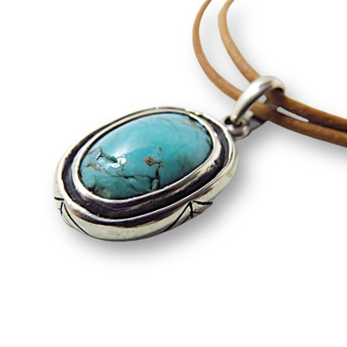 ターコイズ ネックレス ペンダント シルバー925 インディアン
