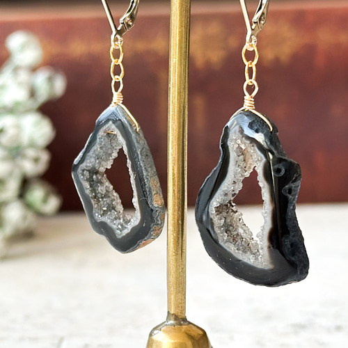 14kgfグリーンアゲートドゥルージーピアス/イヤリング 選べます*14kgf