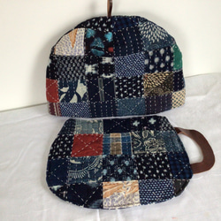 古布型染と酒袋のショルダーバッグとミニチュア2個　ハンドメイド 古布型染と酒袋のショルダーバッグとミニチュア2個 ハンドメイド 古布型