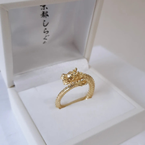 18金 両目ダイヤ 龍 指輪 】 龍リング 18金 龍アクセサリー 龍 18金 両目ダイヤ 龍 指輪 】 龍リング 18金 龍アクセサリー 龍