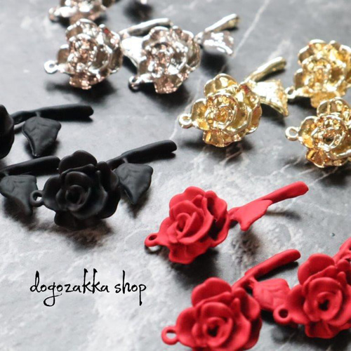 4個☆新色追加！ローズチャーム 薔薇 バラ マット アクセサリー