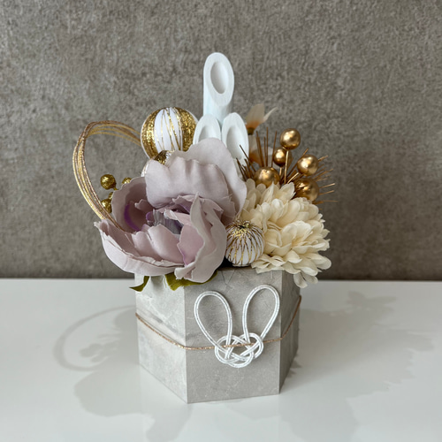 門松　正月飾り　正月　しめ縄　グレー　218 対　しめ縄114 おまとめ売り 淡色門松＊お正月飾り＊03 しめ縄・しめ飾り saki _咲 通販 17030602