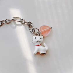 "Oliver" cat and onyx keyholder 2way キーホルダー＆ブレスレット（猫） 3枚目の画像