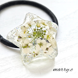 雪の華ヘアゴム｡*･ﾟmarry.c's handmadeaccessory 3枚目の画像