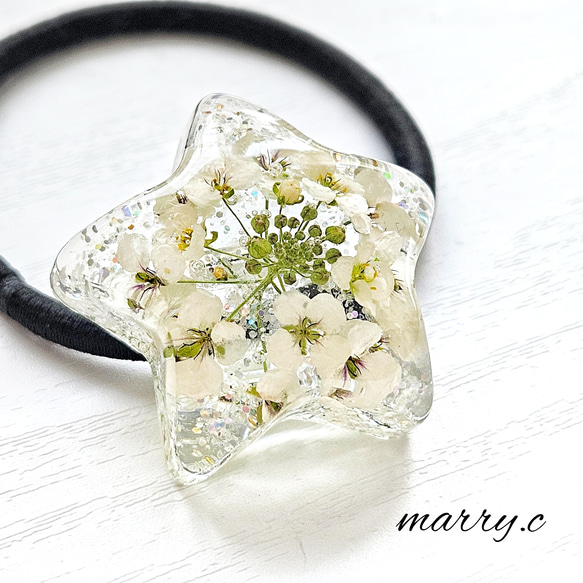 雪の華ヘアゴム｡*･ﾟmarry.c's handmadeaccessory 3枚目の画像