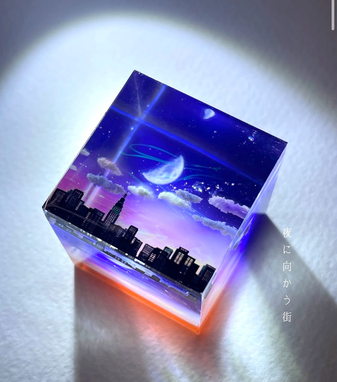 絵画　ハンドメイド　レジンコート　避暑　創作一点物　水辺　クールダウン　抽象