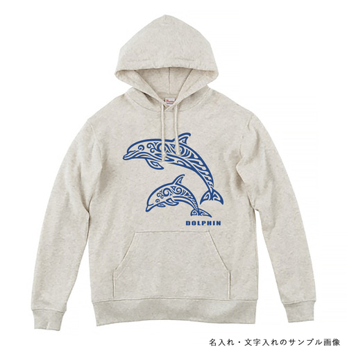 Dolphin jump】8.4oz ライトパーカー 4カラー 文字入れ可能 イルカ