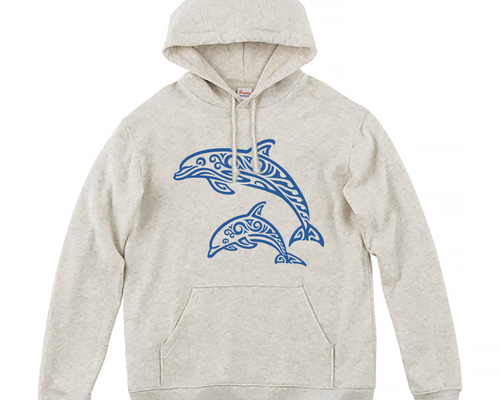 Dolphin jump】8.4oz ライトパーカー 4カラー 文字入れ可能 イルカ