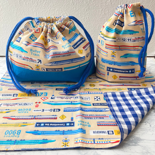 新幹線 クリーム お弁当袋 コップ袋 ランチョンマット 男の子 給食袋