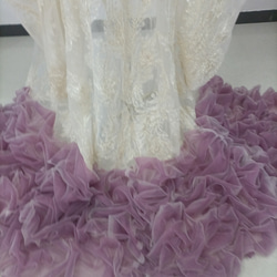 美品！シャンパン色 打掛 着物 オーバードレス レース羽織 ウエディングドレス 精緻な刺繍 10枚目の画像