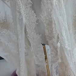 美品！シャンパン色 打掛 着物 オーバードレス レース羽織 ウエディングドレス 精緻な刺繍 12枚目の画像