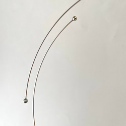 チョーカー風　ワイヤーネックレス　ロジウムカラー 3枚目の画像