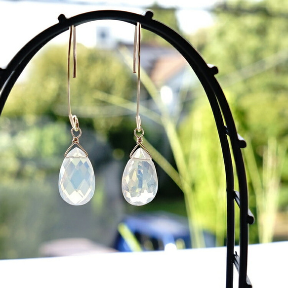 訳アリ】ブラックオパールの雫ペンダントトップ✩.*˚天然石×14kgf  