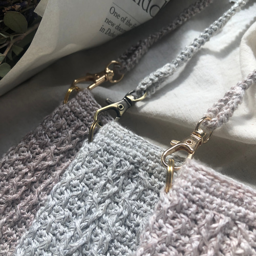 アランdeスマホポシェット〘フレンチリネン〙/かぎ針編み crochet