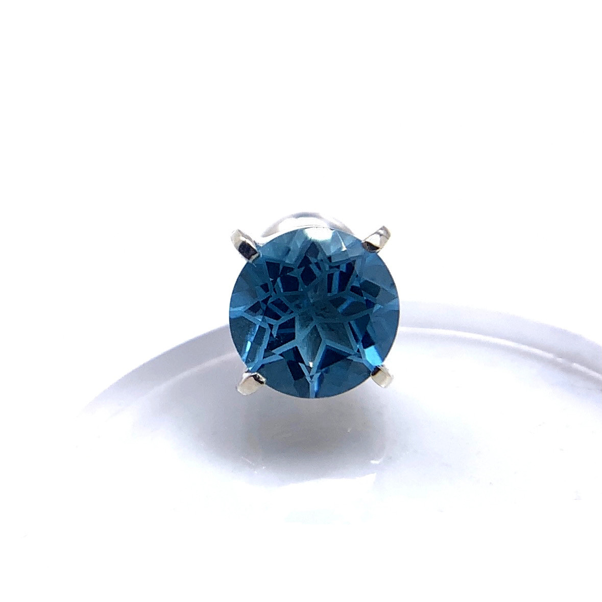 ブルートパーズ メンズピアス シルバー925 片耳用 つけっぱなし