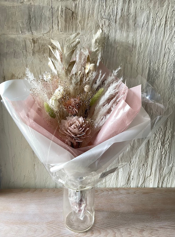 くすみピンクダリアのふあふあブーケ（pink）花束 成人式 卒業式 結婚