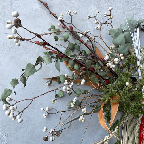 新年2024ナチュラルなしめ飾り2way ドライフラワー お正月飾り