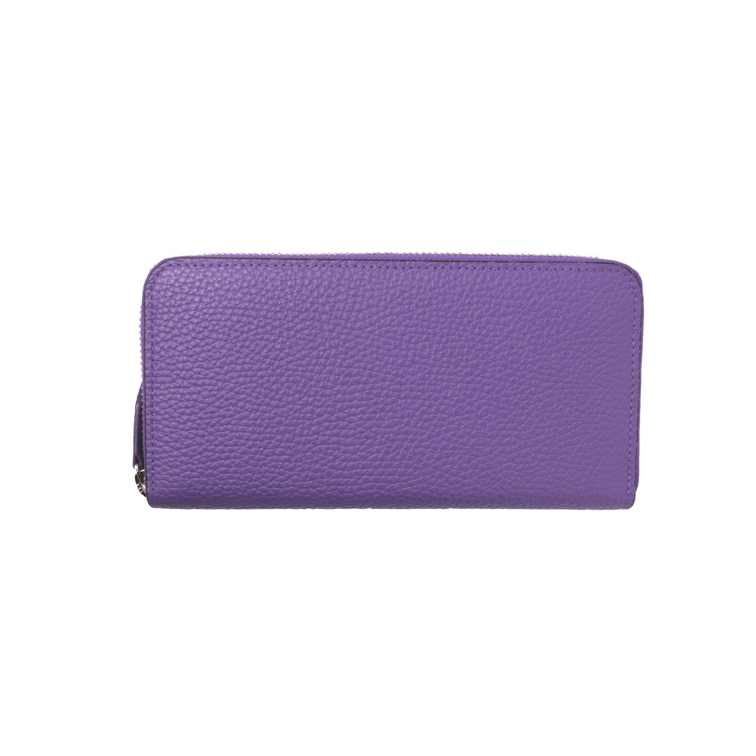 落ち着いた色目のラウンドファスナー長財布/パープル/ニッケル 9,360円