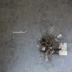 松を使った草花の和リース№1　　＊＊　　ルナリア　　しめ縄　正月飾り 3枚目の画像