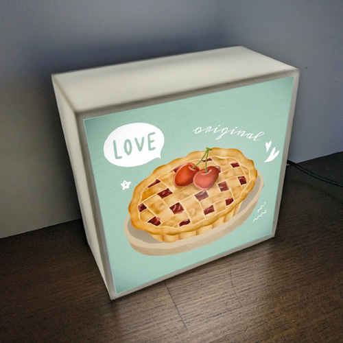 【オーダー無料】アップルパイ 洋菓子 スイーツ 看板 置物 雑貨 ライトBOX チェリーパイ さくらんぼ スイーツ 洋菓子 お菓子 店舗 自宅