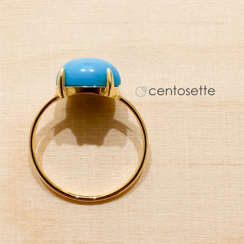 スリーピングビューティターコイズLサイズの4本爪シンプルSV925