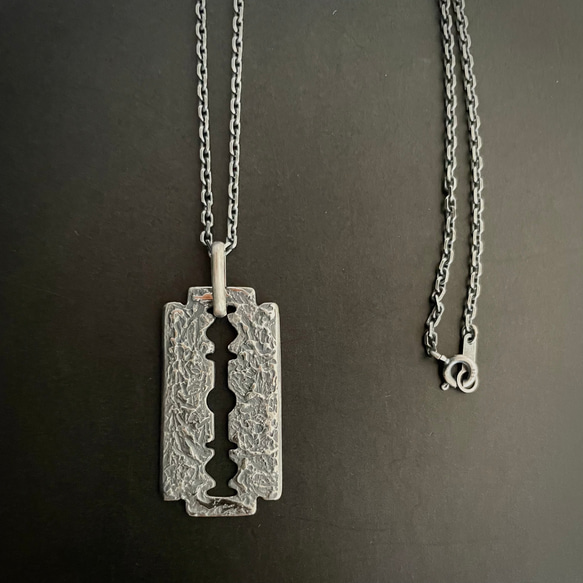silver jewelry -ネックレス-RAZOR カミソリ　刃 3枚目の画像