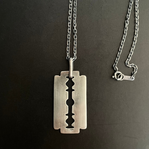 silver jewelry -ネックレス-RAZOR カミソリ　刃 4枚目の画像