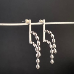 silver jewelry -スタッドピアス-ライス2 1枚目の画像