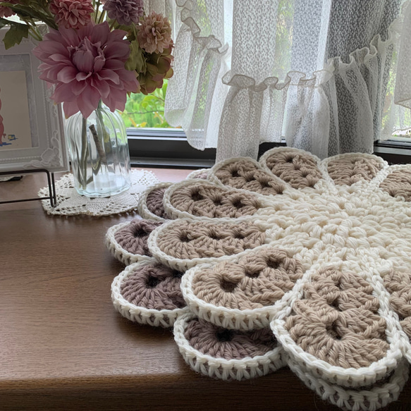 ☆♪ マーガレットの花おざぶセット(ナチュラルカラー) 2枚目の画像