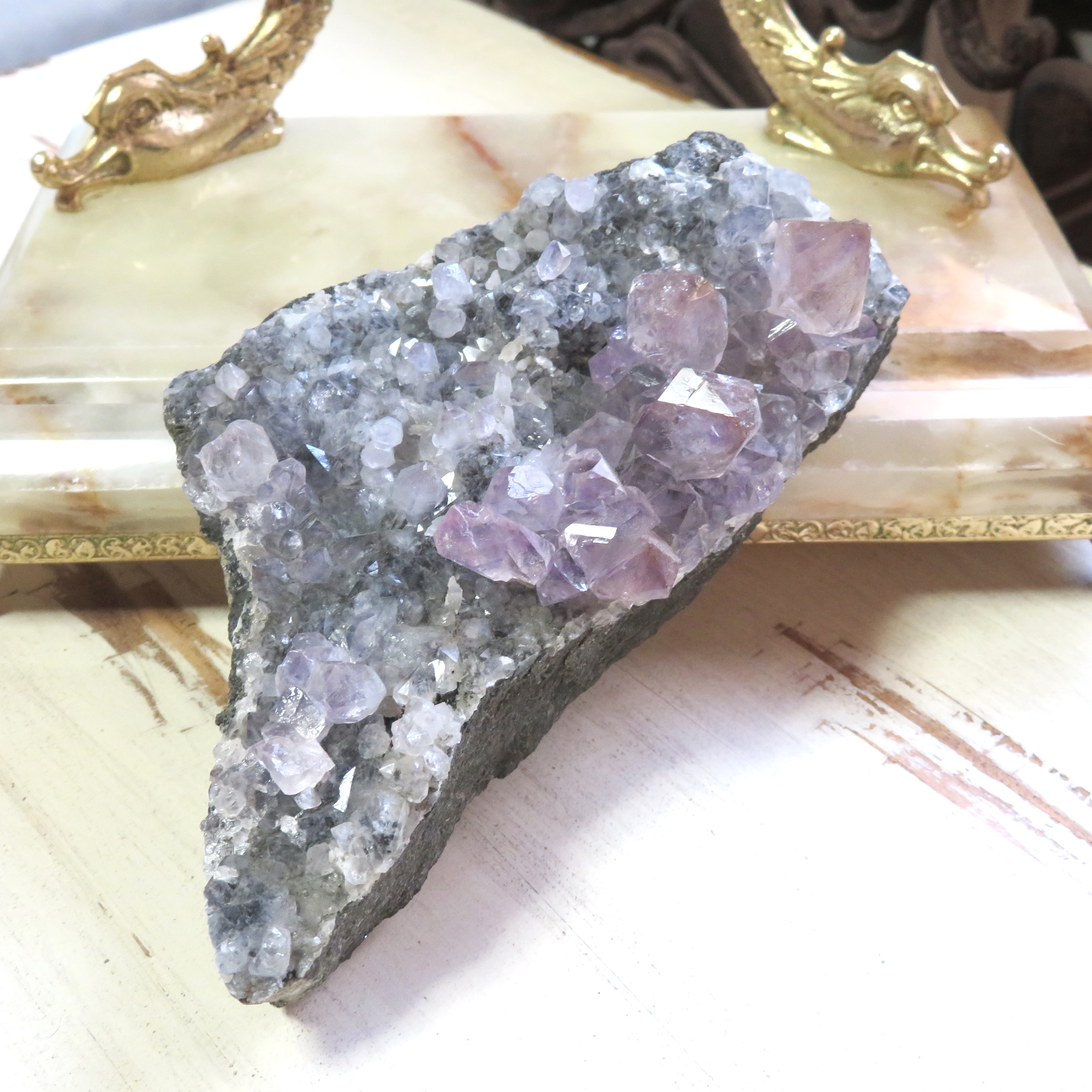 【美しい鉱物標本】希少なアメジストクラスター／313グラム