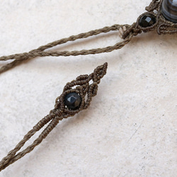 バンデッドアゲートとチベットアゲート。ホークスアイマクラメネックレスmac357天然石エスニックアジアンエキゾチック 6枚目の画像