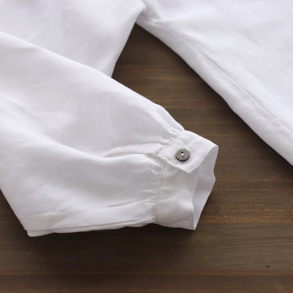 亞麻荷花襯衫（白色）TP13。 第15張的照片
