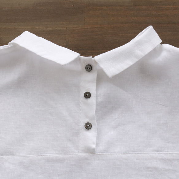 亞麻荷花襯衫（白色）TP13。 第12張的照片
