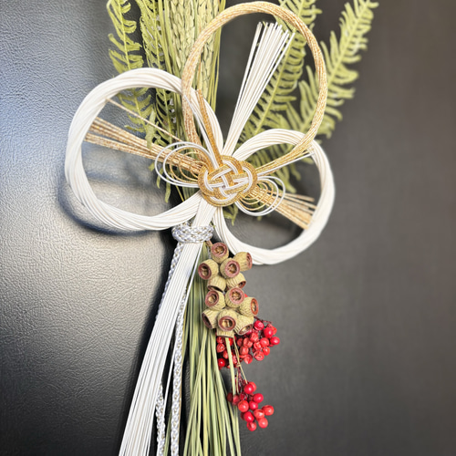 お正月飾り】見通し眼鏡(水引・プリザーブドフラワー・ドライフラワー