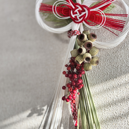 お正月飾り】見通し眼鏡(水引・プリザーブドフラワー・ドライフラワー